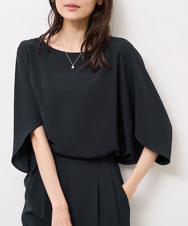 【イージーケア】ジョーゼットドルマンブラウス/セットアップ対応