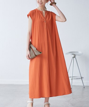 リラックススキッパーロングワンピース