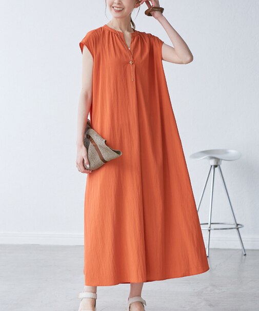 リラックススキッパーロングワンピース