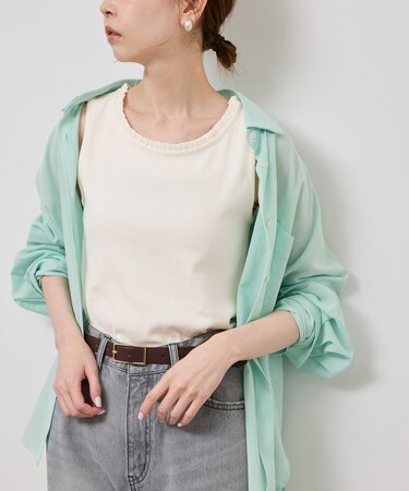 襟フリルタンクトップ