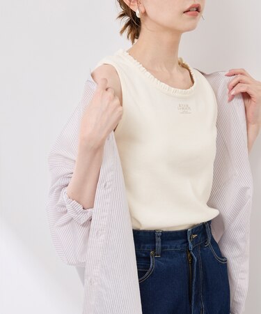 襟フリルタンクトップ