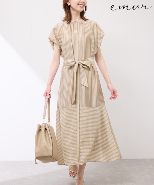 emurシアードビーストライプシャツワンピ