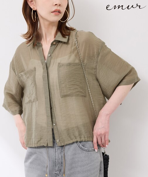 【emur/エミュール】シアーリネンタンブラーシャツ