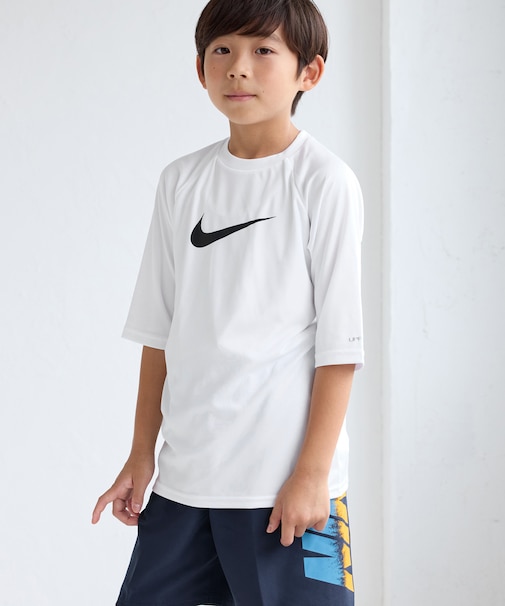 【KIDS/キッズ】【NIKE SWIM/ナイキ スイム】ソリッド半袖ハイドロガード
