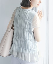 楊柳シャーリングシアートップス