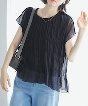 楊柳シャーリングシアートップス