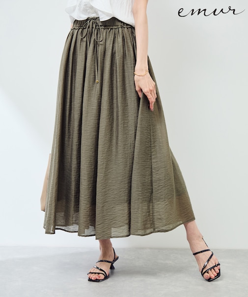【emur/エミュール】シアーリネンタンブラーイージースカート