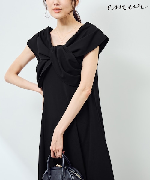 emur/エミュール】ドレープデザインワンピース｜ロペピクニックの通販