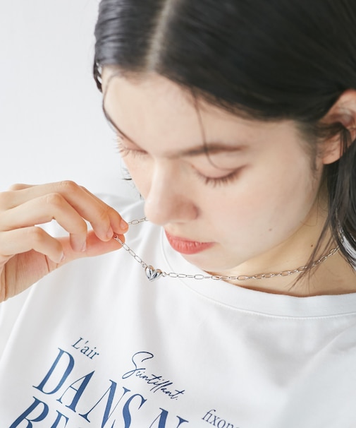 【前後2WAY】マグネットハートボールドチェーンネックレス