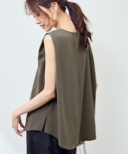 ジョーゼット肩タックブラウス/セットアップ対応