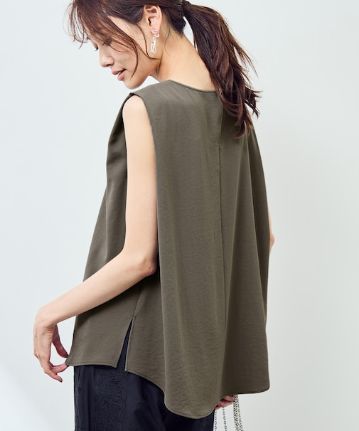 ジョーゼット肩タックブラウス/セットアップ対応