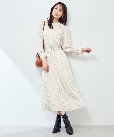 小花柄ノスタルジックワンピース