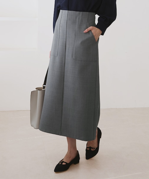 フロントポケットアイラインスカート