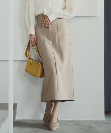 フロントポケットアイラインスカート