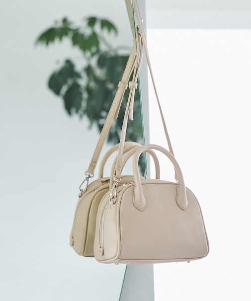 旅するボストンバッグ ソフトシンセティックレザーミニボストンバッグ