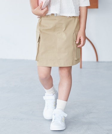 【KIDS/キッズ】インパンツ付きストレッチカーゴミニスカート