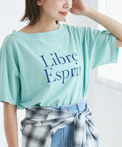 オフショルプリントハーフスリーブTシャツ