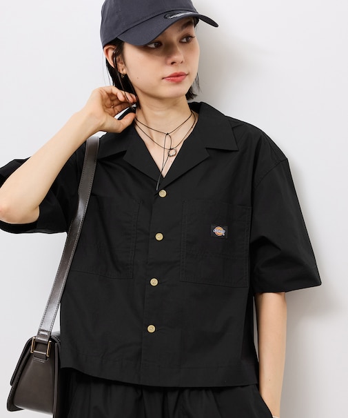 【Dickies】コットンダンプクロップドシャツ