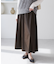 シンセティックレザーフレアロングスカート