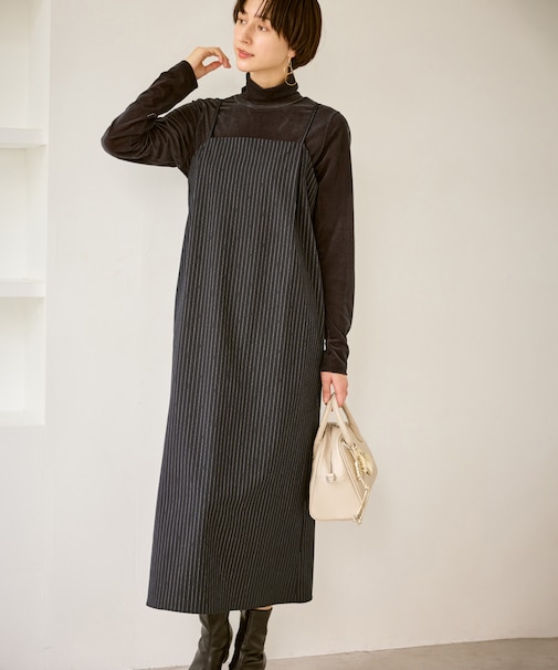 ストライプアイラインキャミワンピース/セットアップ対応