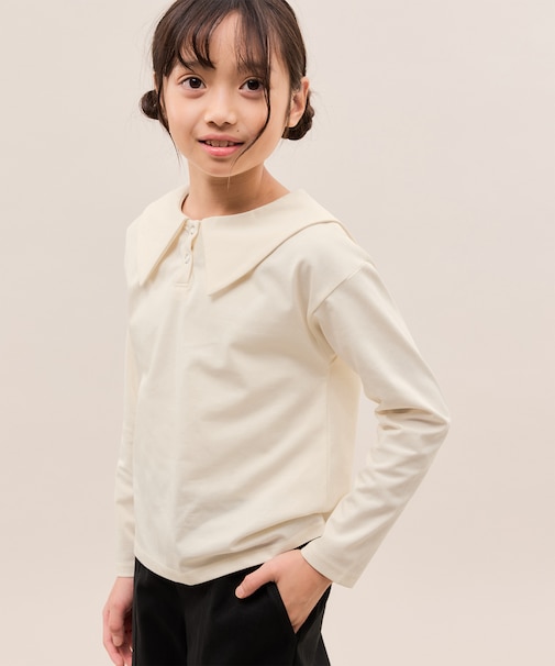 【KIDS/キッズ】【吸水速乾】セーラーカラートップス