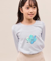 【KIDS/キッズ】【吸水速乾】フラワースパンコールトップス