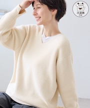 【WEB限定カラー】スフレニットシリーズ Vネックニットプルオーバー/イージーケア・リンクコーデ
