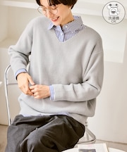 【WEB限定カラー】スフレニットシリーズ Vネックニットプルオーバー/イージーケア・リンクコーデ