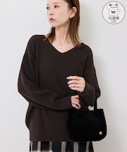 【WEB限定カラー】スフレニットシリーズ Vネックニットプルオーバー/イージーケア・リンクコーデ