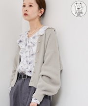 【新色追加】スフレニットシリーズ パールボタンショートカーディガン/イージーケア・リンクコーデ