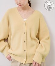 【新色追加】スフレニットシリーズ 変形メタルボタンミドル丈カーディガン/イージーケア・リンクコーデ