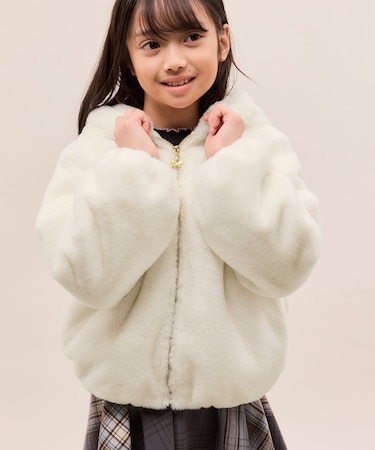 【KIDS/キッズ】ふわふわフェイクファージップブルゾン