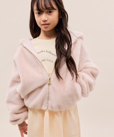 【KIDS/キッズ】ふわふわフェイクファージップブルゾン