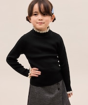 【KIDS/キッズ】アンチピリングフリルニットプルオーバー/リンクコーデ