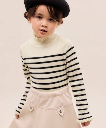 【KIDS/キッズ】アンチピリングフリルニットプルオーバー/リンクコーデ