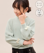 【KIDS/キッズ】スフレニットシリーズ リボンニットプルオーバー/イージーケア・リンクコーデ