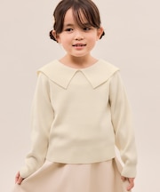 【KIDS/キッズ】【2WAY】マシュマロニットリボンカラートップス/リンクコーデ