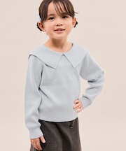 【KIDS/キッズ】【2WAY】マシュマロニットリボンカラートップス/リンクコーデ