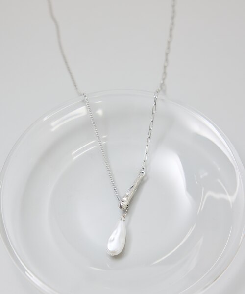 希少✨️ バロックパール ネックレス SILVER刻印 クラスプ 留め具難あり シルバー バロックパール チェーンミックス ネックレス GP