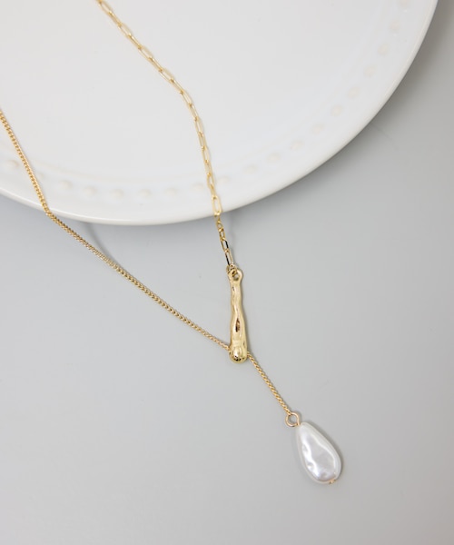 【専用価格】バロックパール　プラチナ　ネックレストップ バロックパールトップY字ネックレス｜ロペピクニックの通販