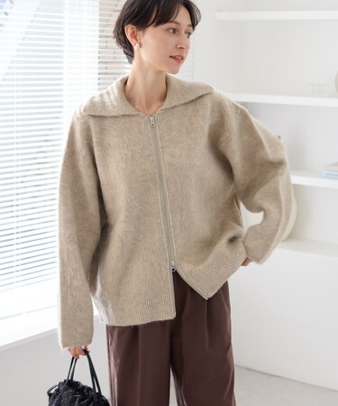 【WEB限定】Wジップシャギーニットブルゾン