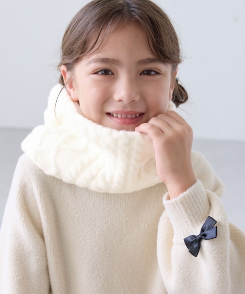 【KIDS/キッズ】リバーシブルケーブル×ボアスヌード