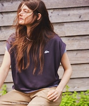 【Coca-Cola】【汗染み加工・セットアップ対応】ラメ入りミニ裏毛フレンチスリーブTシャツ