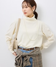 アンチピリング天竺タートルネックニットプルオーバー/イージーケア