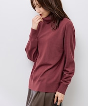 アンチピリング天竺タートルネックニットプルオーバー/イージーケア