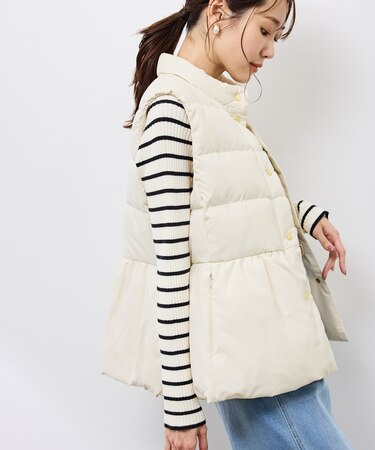 【GREEN DOWN/グリーンダウン】ペプラムダウンベスト