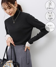 アンチピリングリブタートルニットプルオーバー/イージーケア