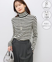 アンチピリングリブタートルニットプルオーバー/イージーケア