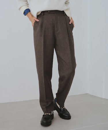 スリートーンツイードテーパードパンツ/セットアップ対応