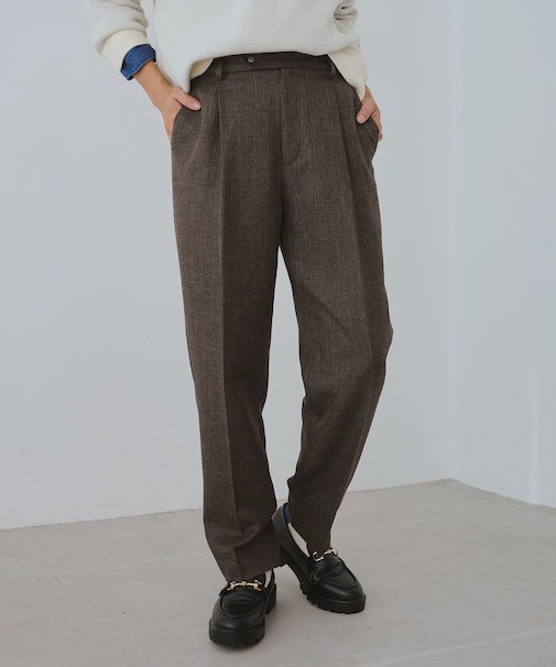 スリートーンツイードテーパードパンツ/セットアップ対応